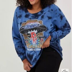 Torrid Crew Sweatshirt - Cozy Fleece Boston Tie Dye Blue-Size 6x-New With Tags